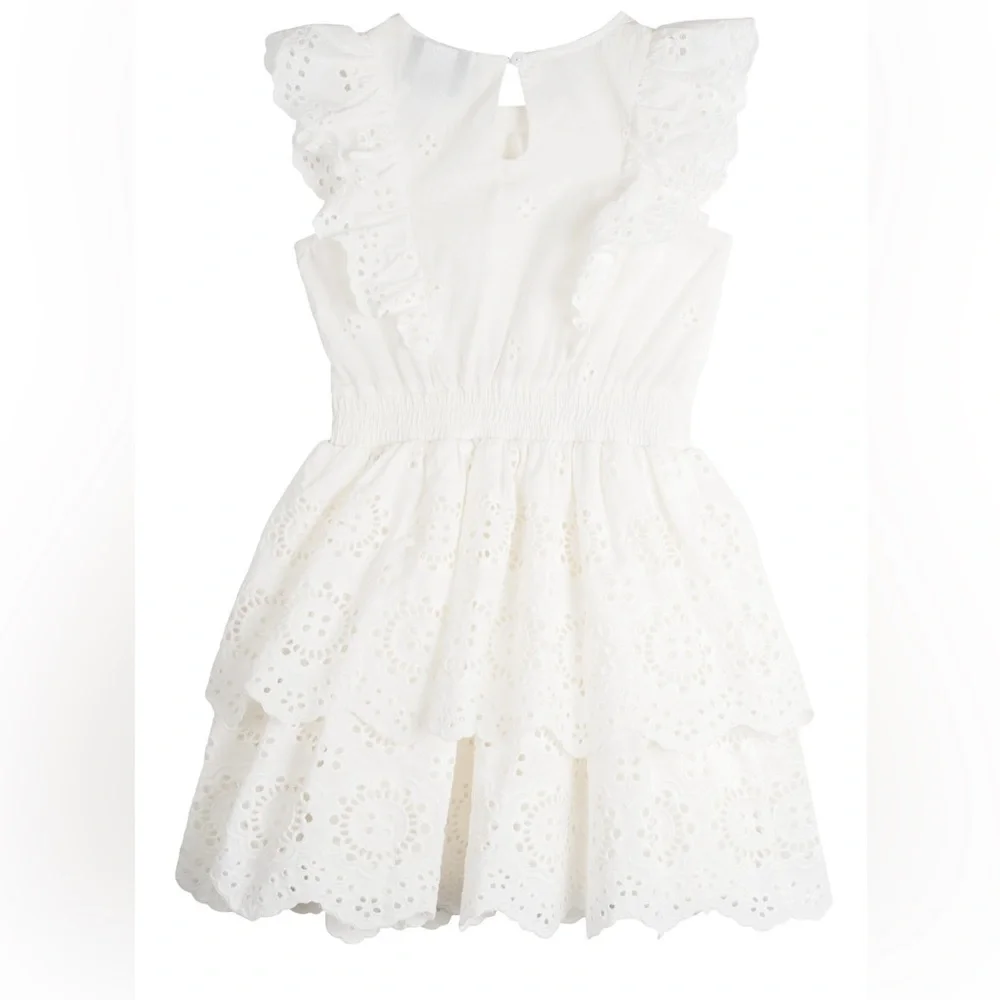 Rare Editions Little Girls Tiered Eyelet Casual Dress